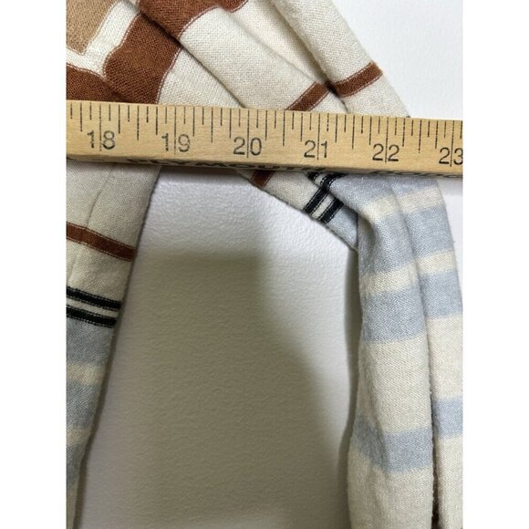 Abercrombie & Fitch Striped Cardigan Grandpacore Sweater Brown Cream Medium - Picture 8 of 10